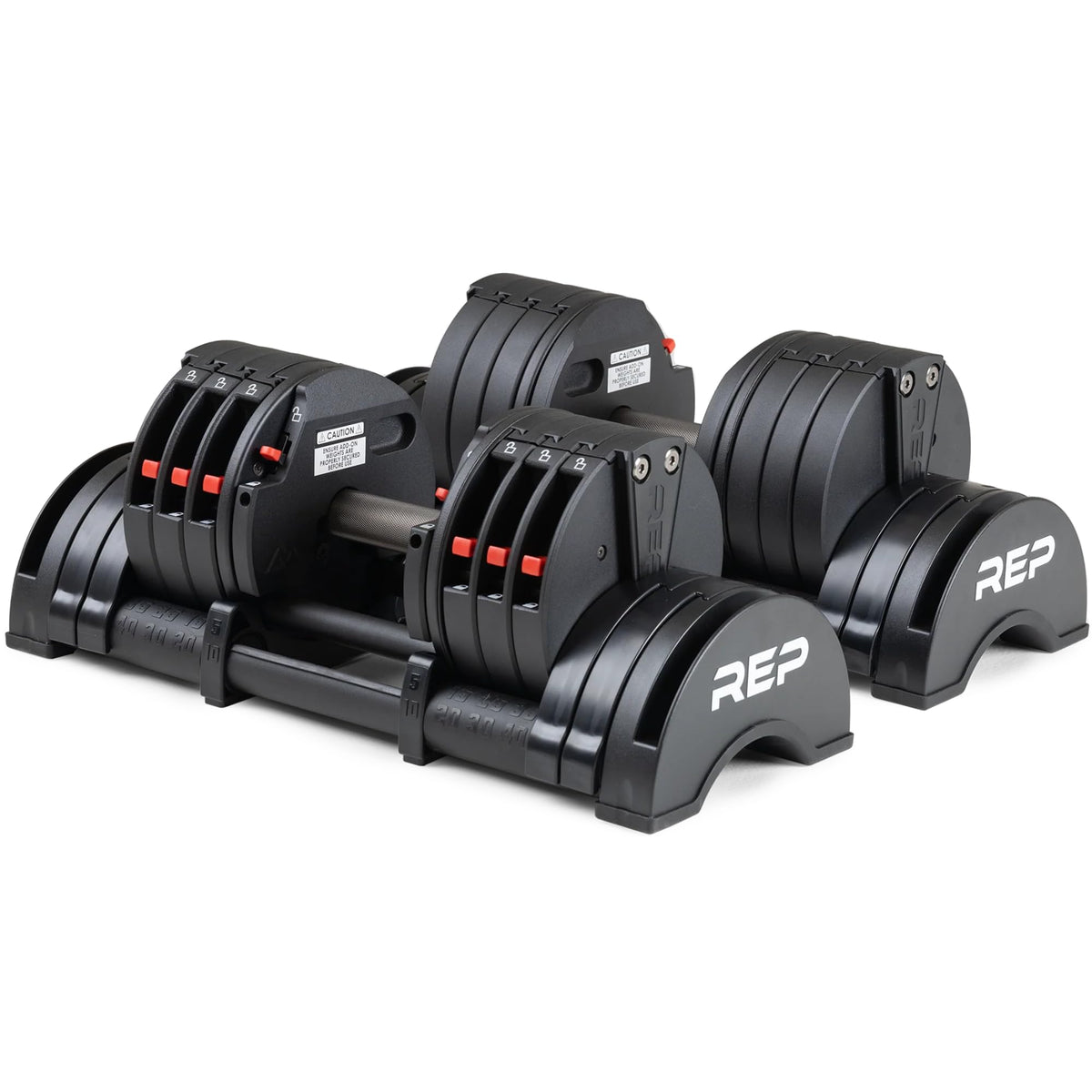 Adjustable Dumbbell Set Pair 30/40/50/60 lb Steel Plates Knurled Handle G762