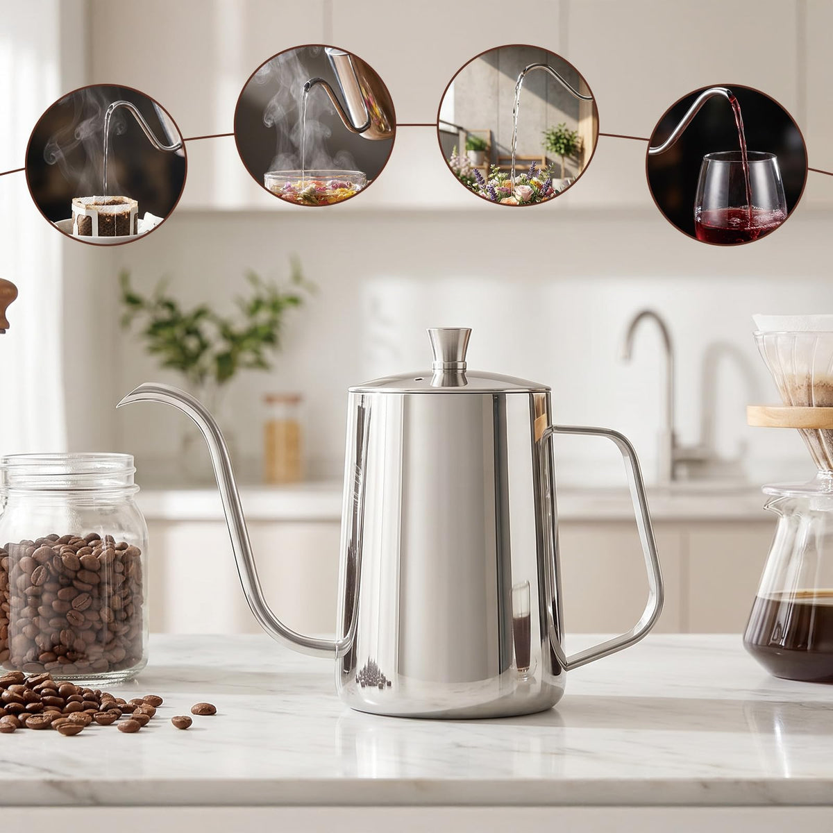 20 oz Stainless Steel Pour Over Kettle R611