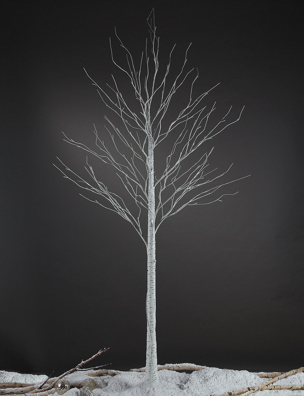 8FT 132 LED Lighted Birch Tree Warm White M16205