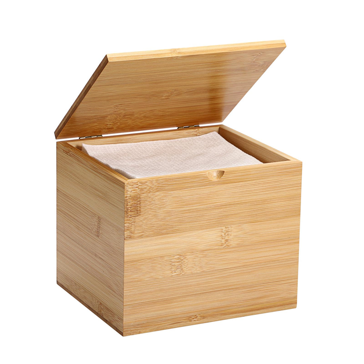 Bamboo Facial Towel Holder with Lid V530799