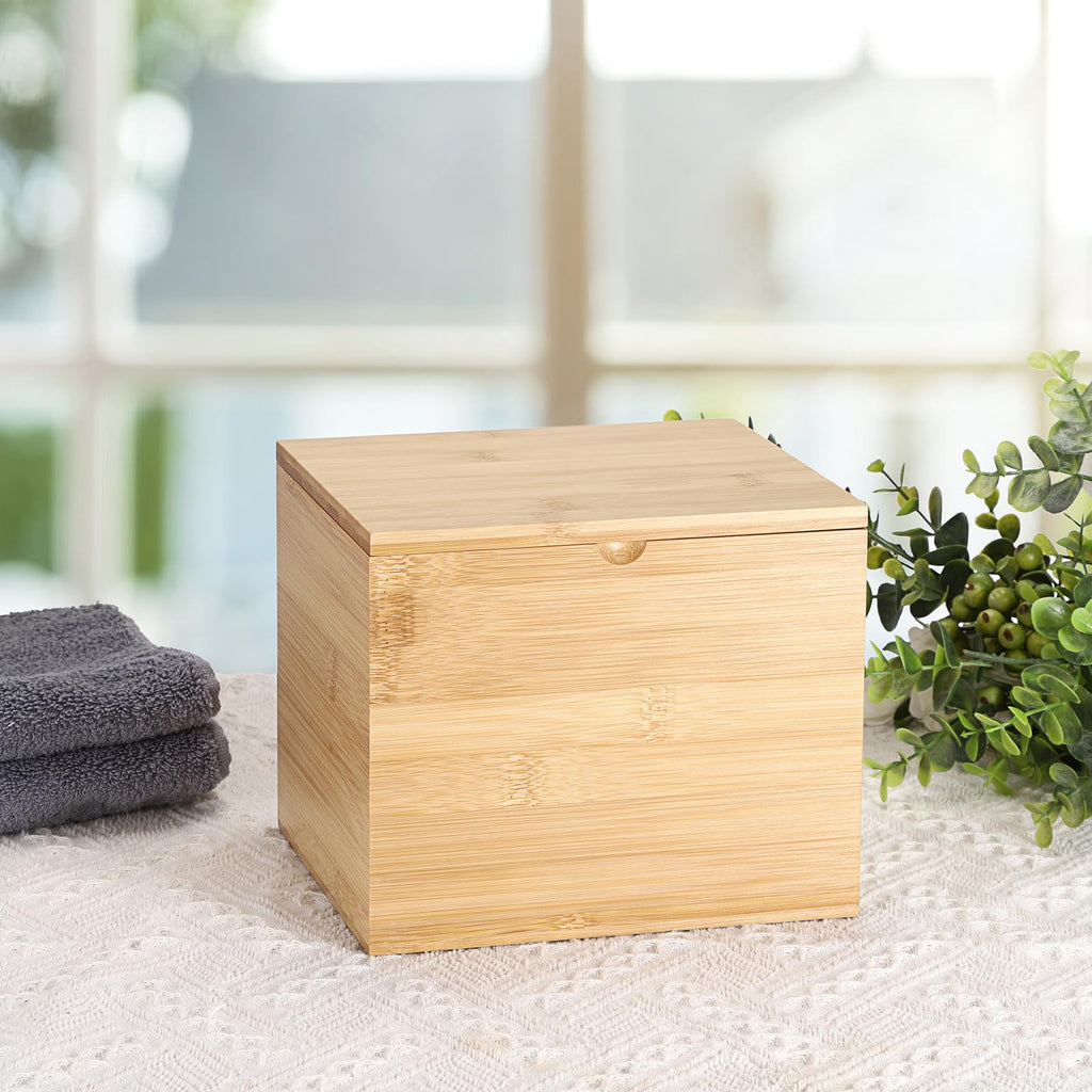 Bamboo Facial Towel Holder with Lid V530799