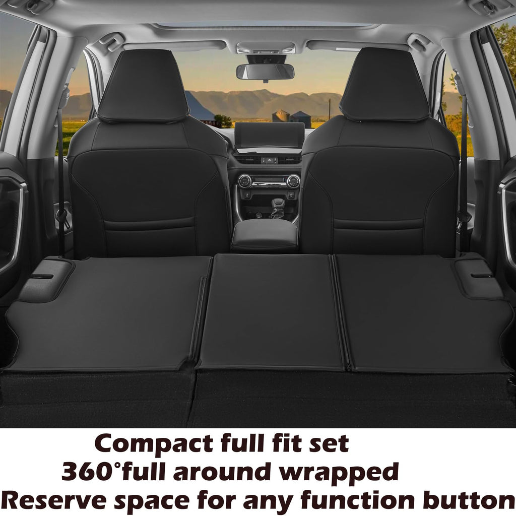 Black Leather 5 Seats Car Seat Covers Set O1639