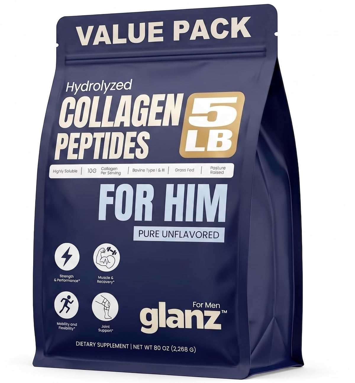 Collagen Peptides Hydrolyzed Powder Unflavored 5 lb I583