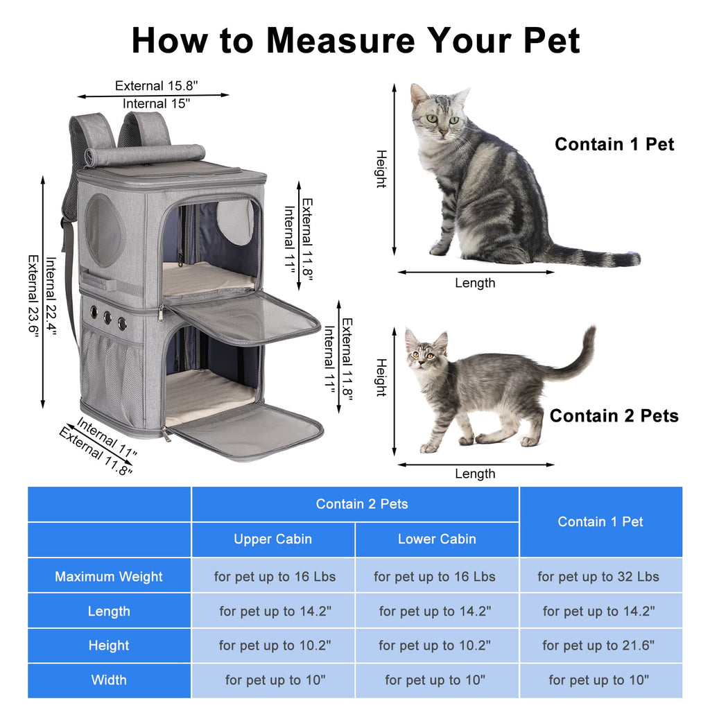 Extra Large Double Pet Carrier Backpack W142