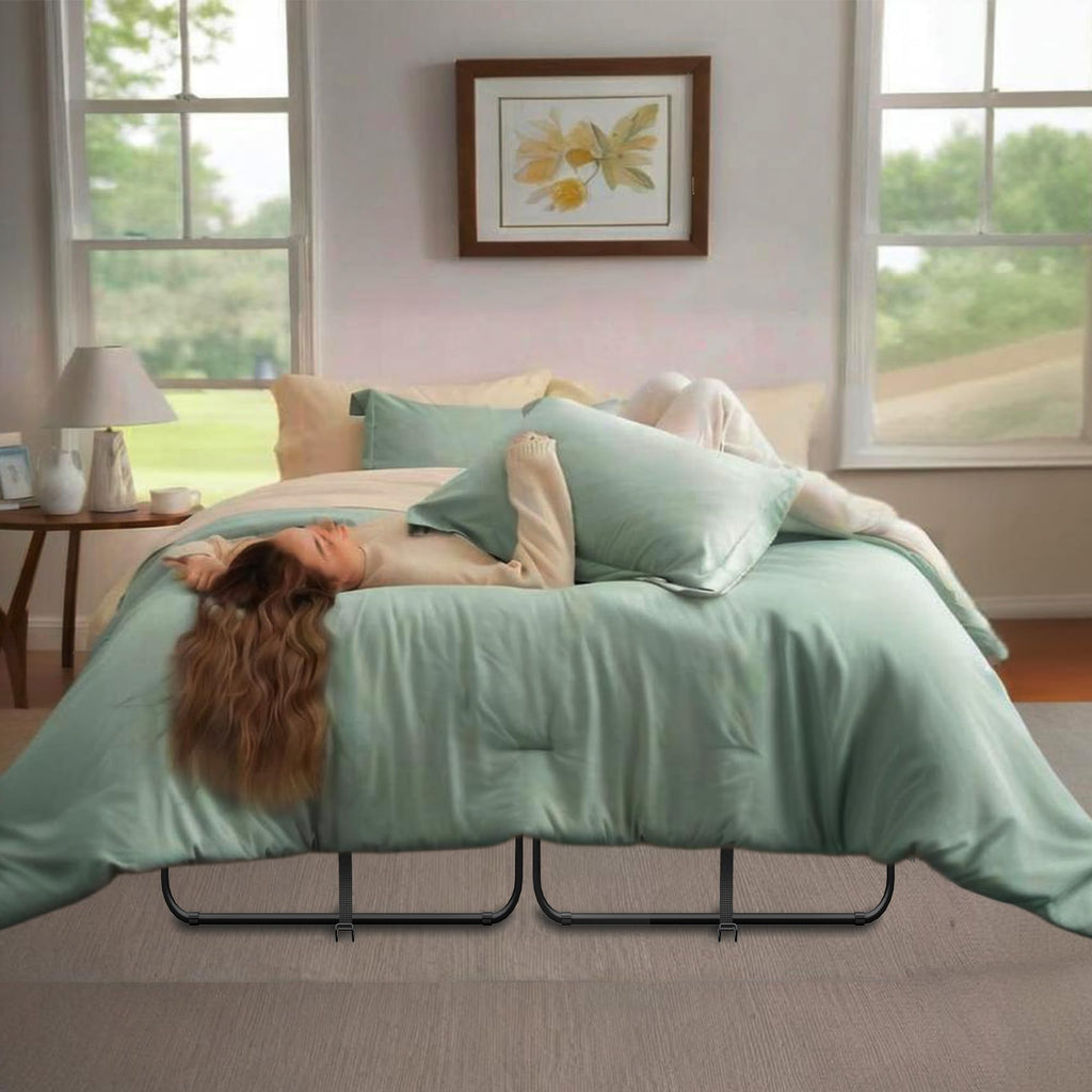 Folding Bed with Mattress Full Size 75 X 54 inch Memory Foam on Wheels Z235739