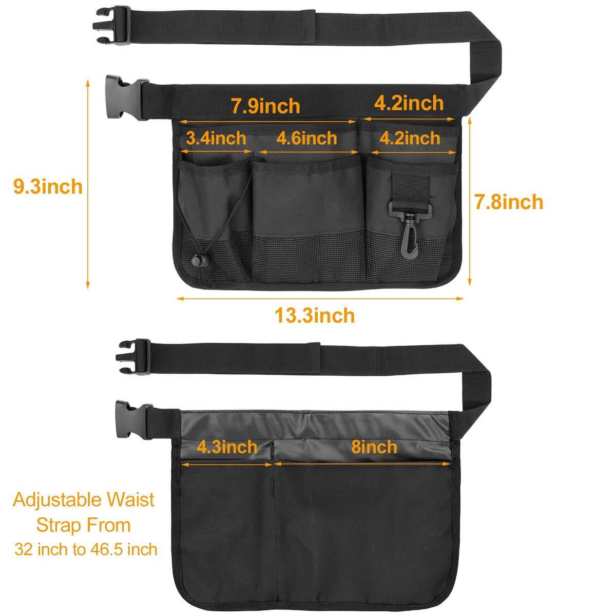 Heavy Duty Oxford Gardening Tool Waist Bag with 7 Pockets Z631