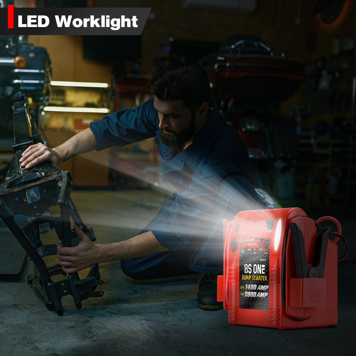 24V / 12V Heavy Duty Jump Starter with USB/DC Output and LED Light I5562