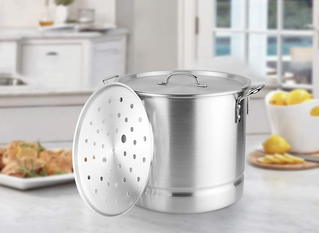 Aluminum Stock Pot with Steamer 16 quart S4382