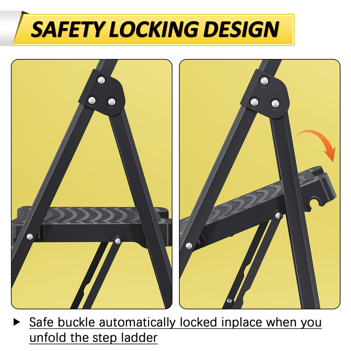 4 Step Folding Step Ladder with Handrails G5176