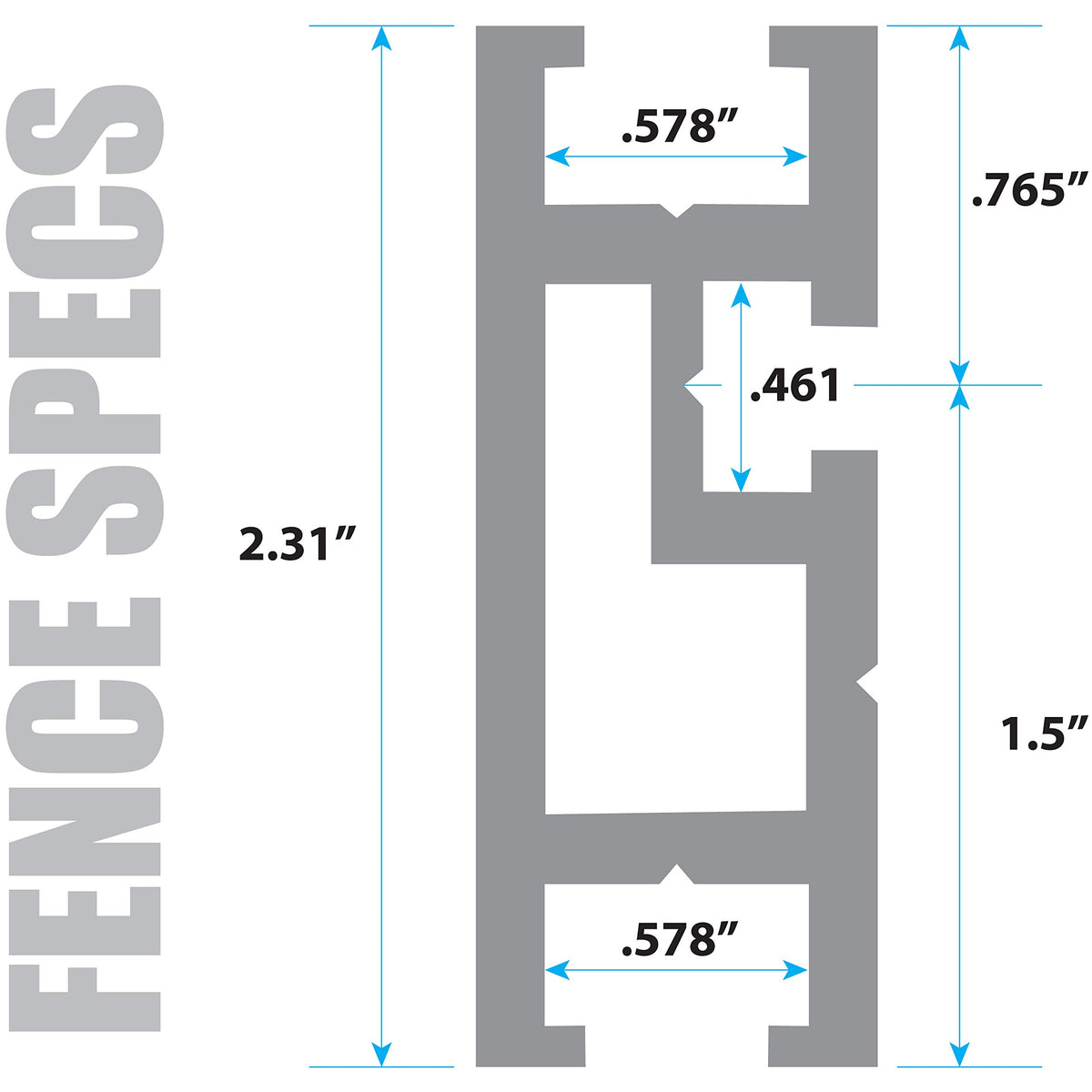 Aluminum Miter Gauge Fence with Flip Stop P460348