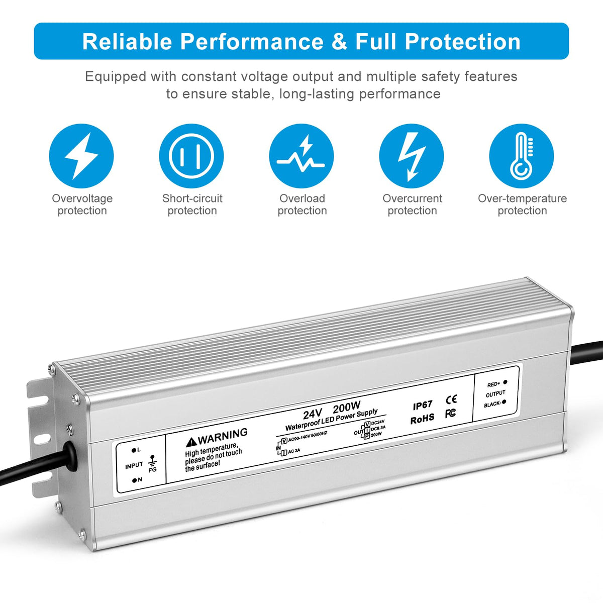 24V 200W IP67 Waterproof LED Power Supply H184
