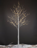 8FT 132 LED Lighted Birch Tree Warm White M16205