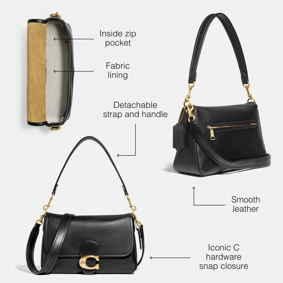 Soft Calf Leather Shoulder Bag R6339