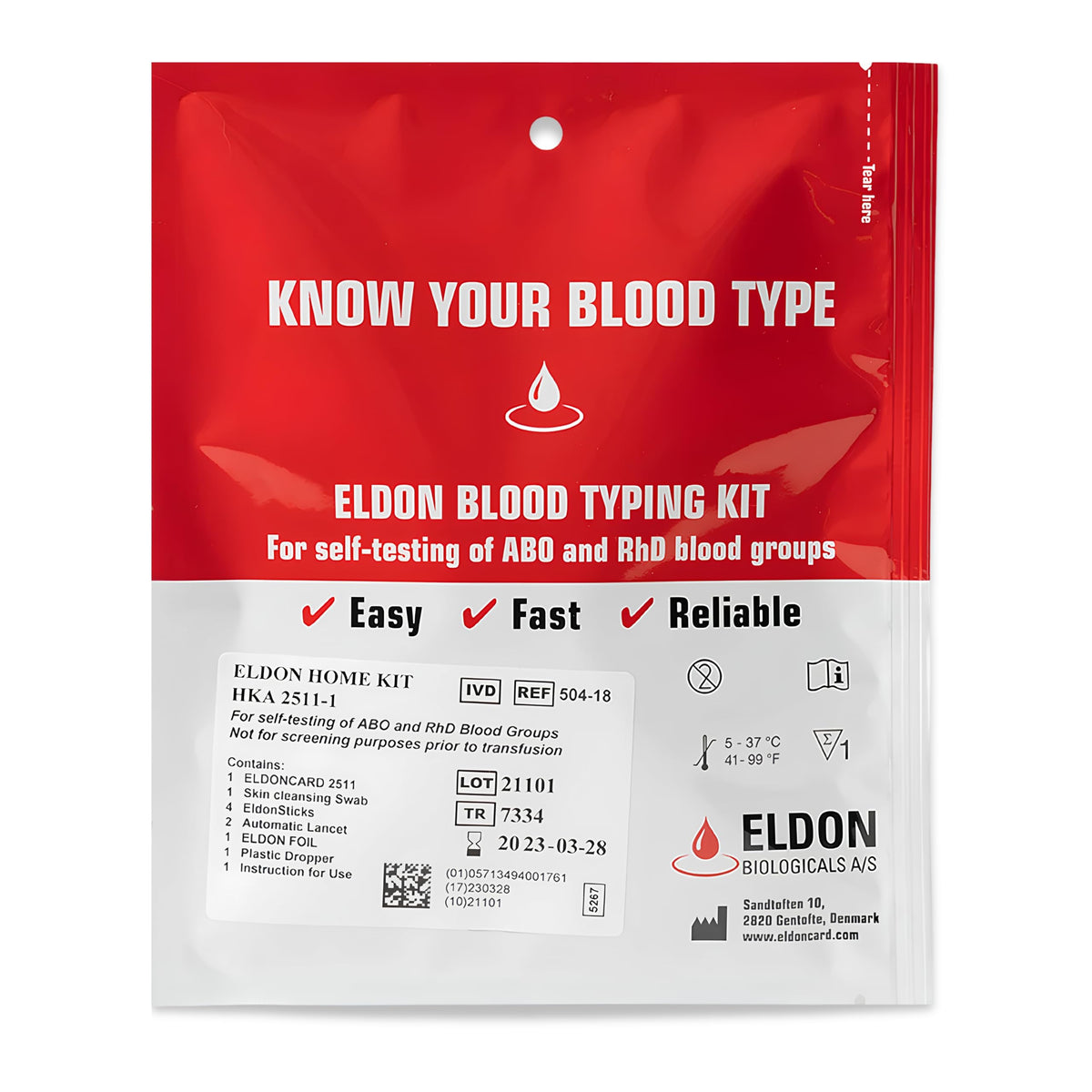 Home Blood Typing Kit D66603