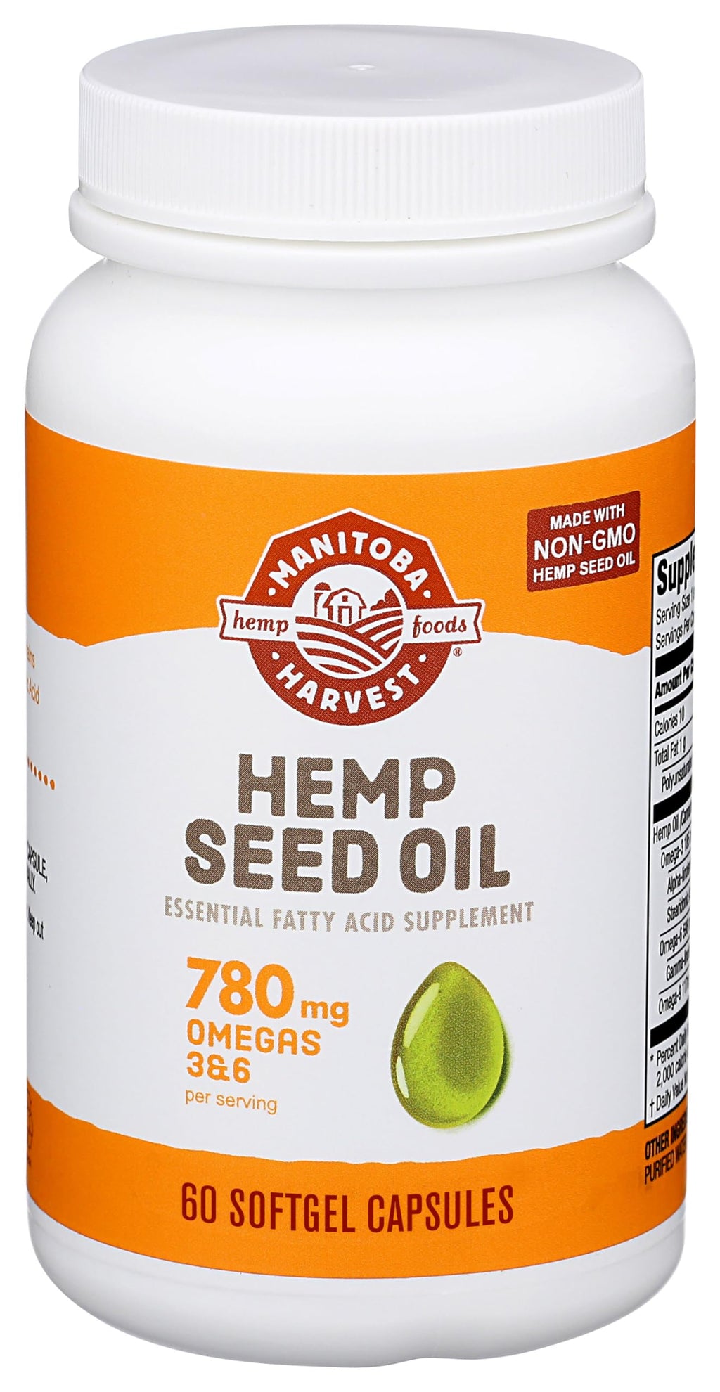 Hemp Seed Oil Softgel Capsules, 60 Count V133