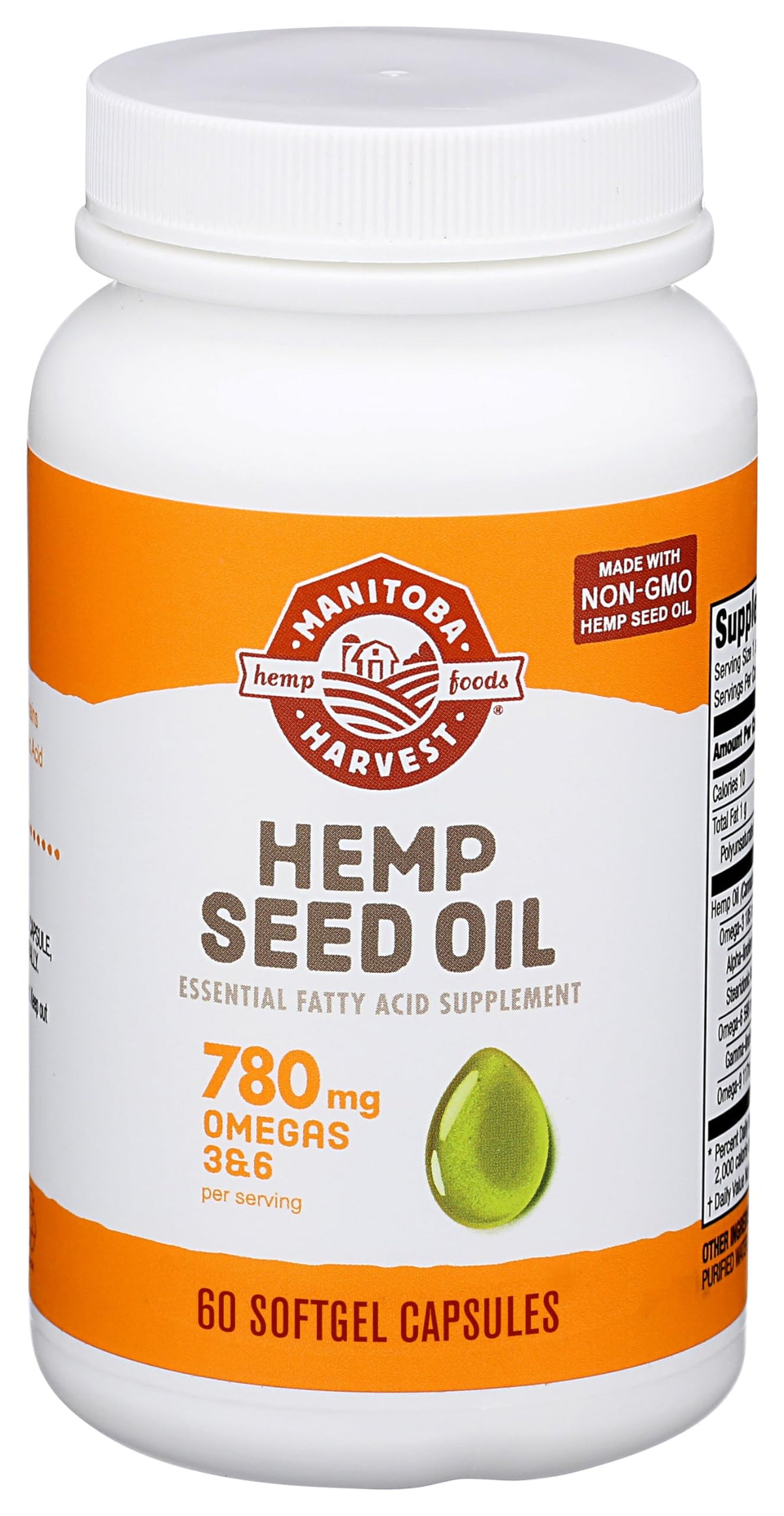 Hemp Seed Oil Softgel Capsules, 60 Count V133