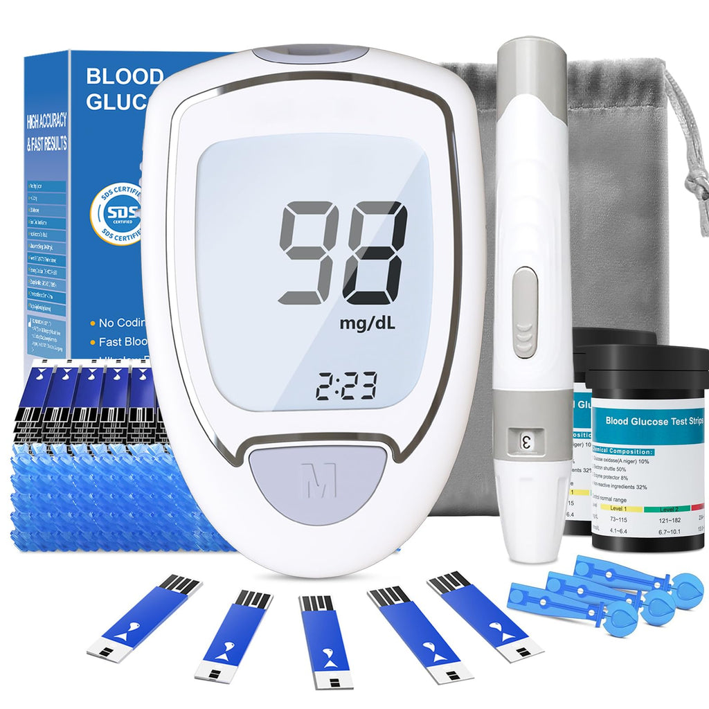 Blood Glucose Monitor Kit with 50 Test Strips & 50 Lancets W1766