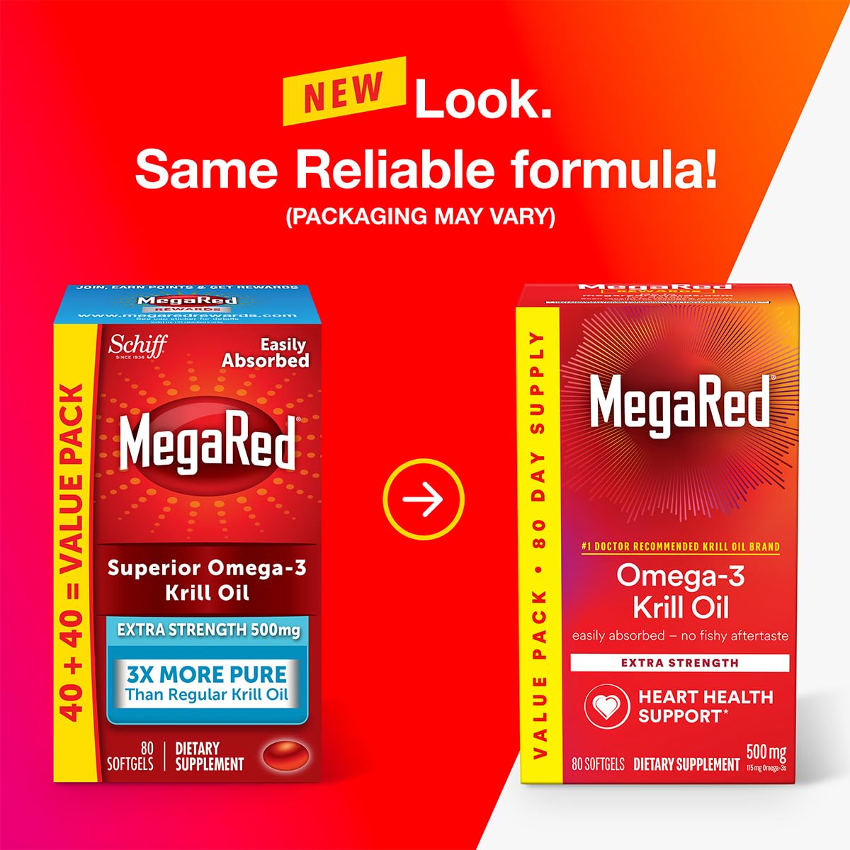 500mg Omega-3 Krill Oil Softgels 80 Count 2 Pack B933