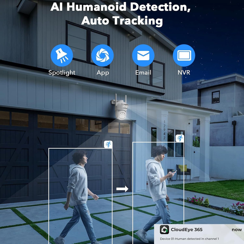 Wireless Outdoor 4 Cam Home Security Cameras System V7230