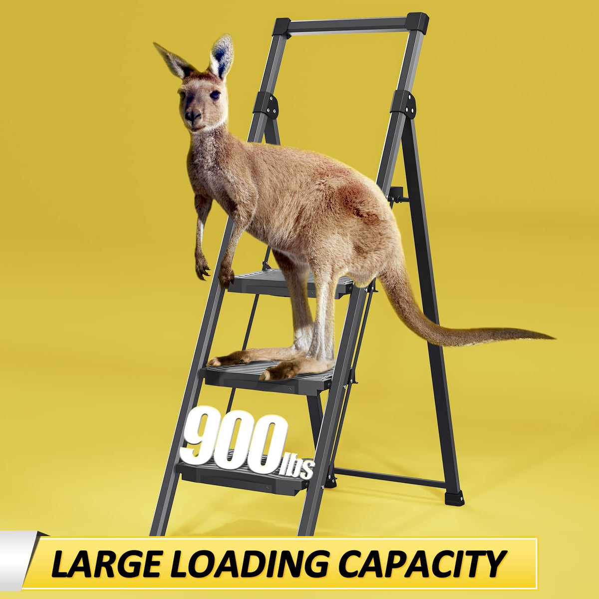 4 Step Folding Step Ladder with Handrails G5176