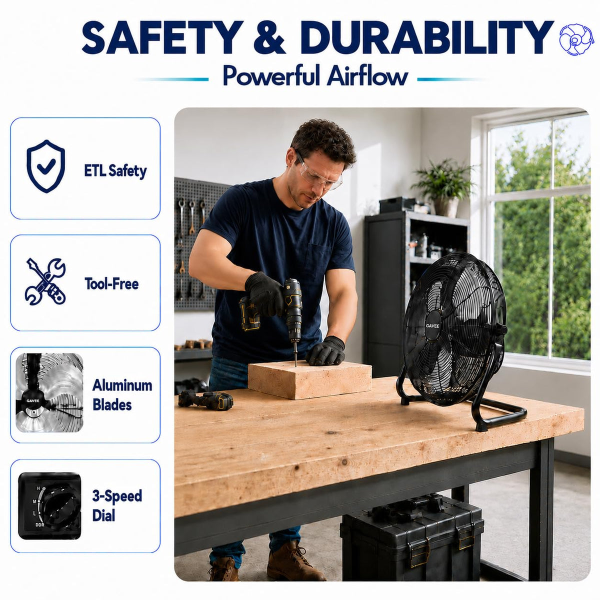 20'' High Velocity Industrial Floor & Wall Mount Fan T5256