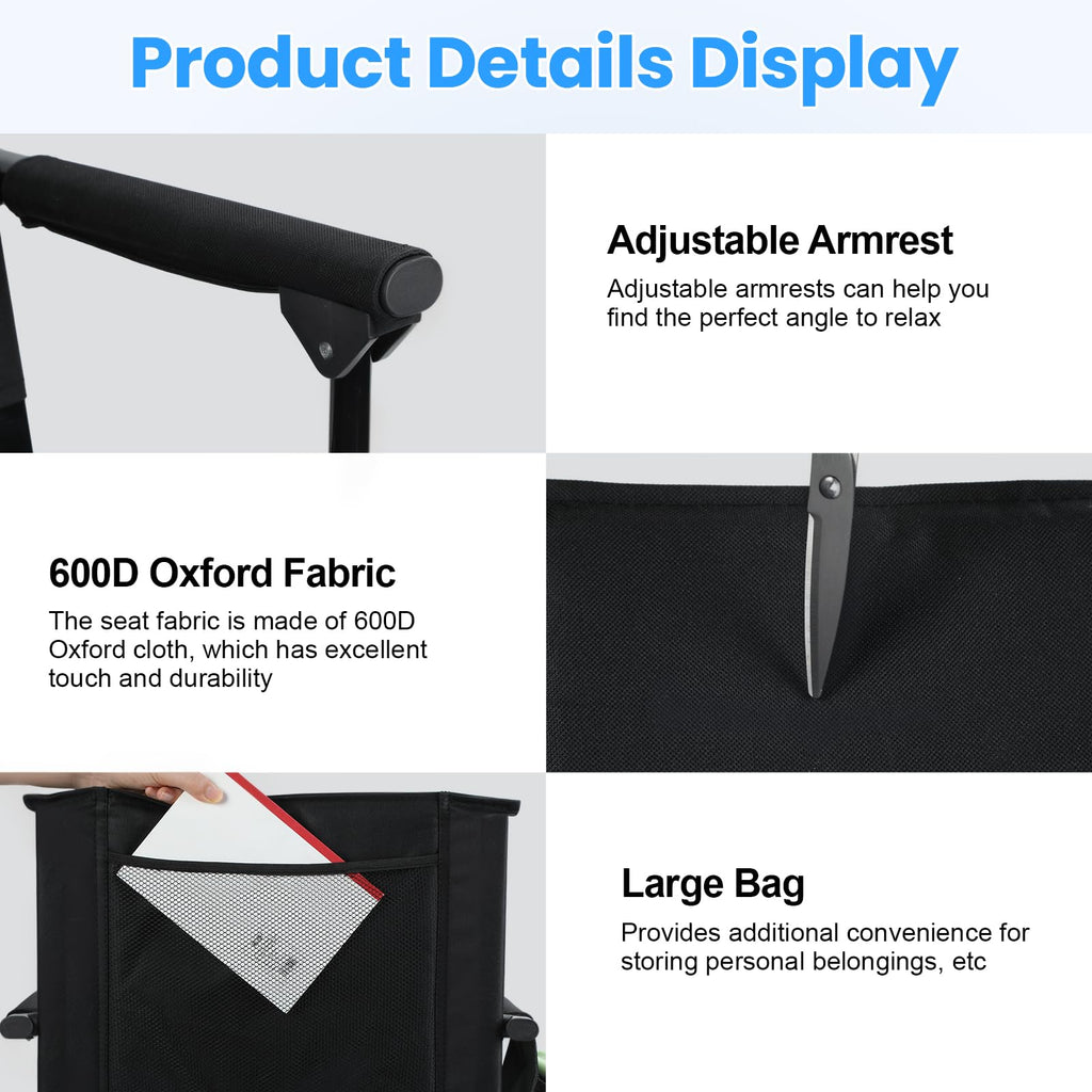 2 Pcs Folding Stadium Seat with Back Support and Cushion W933491