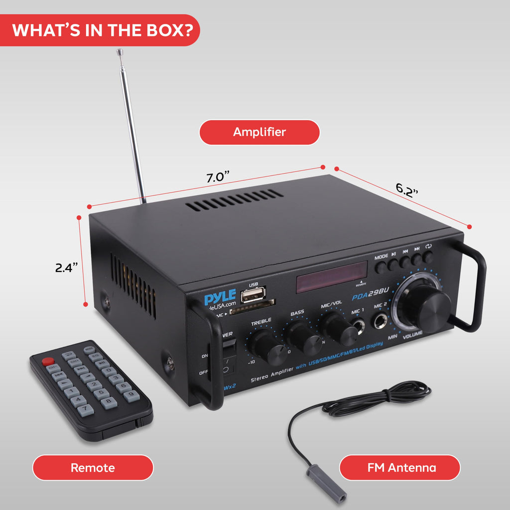 200W 2-Channel Bluetooth Stereo Power Amplifier X779