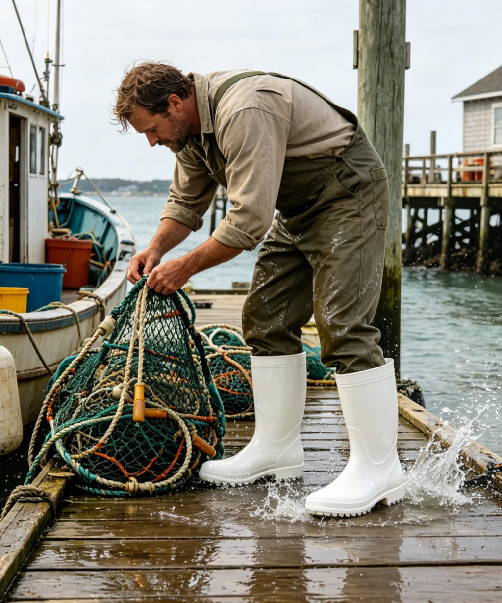 Mid-Calf Waterproof Anti-Slip Rubber Boots C62648