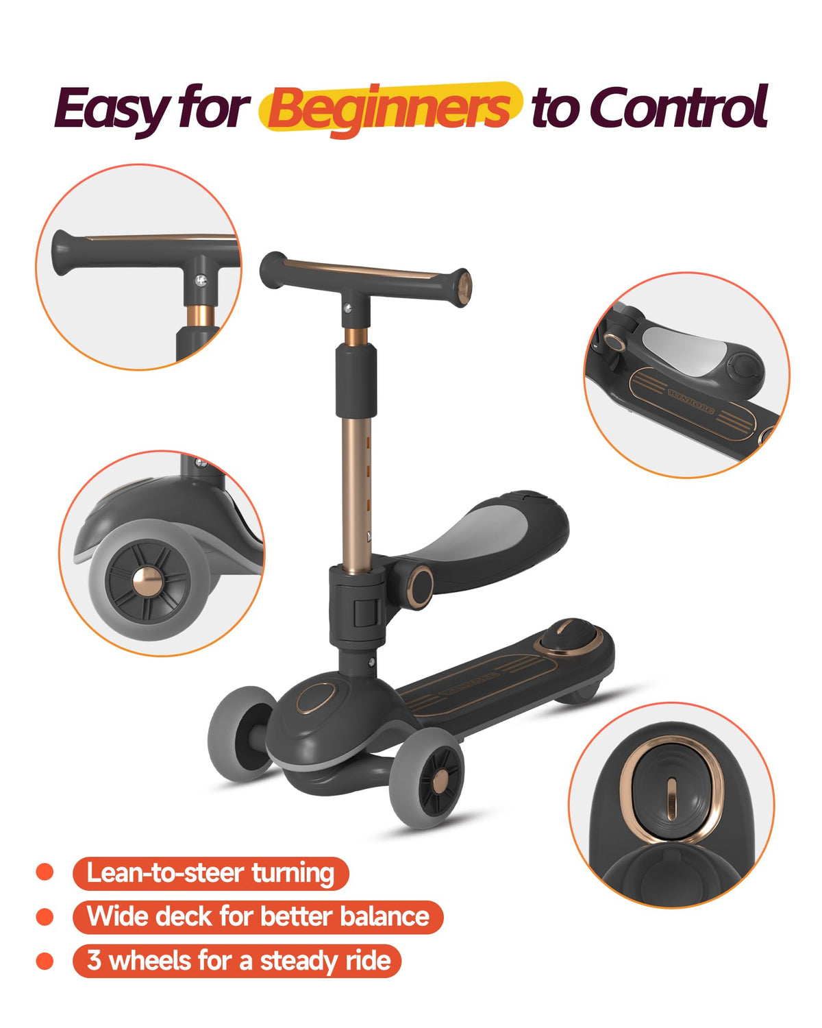 2-in-1 Toddler Scooter with Seat G30544