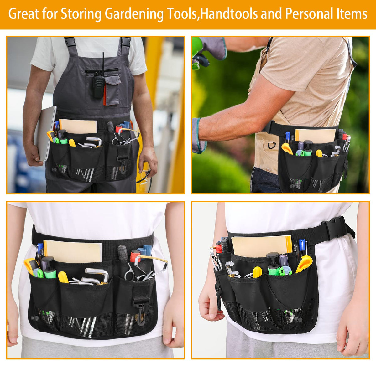 Heavy Duty Oxford Gardening Tool Waist Bag with 7 Pockets Z631