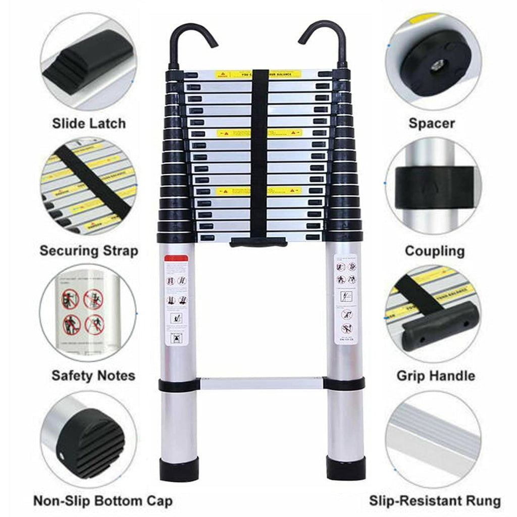 Telescoping Extension Ladder 20.34FT 330 Pound Capacity B982