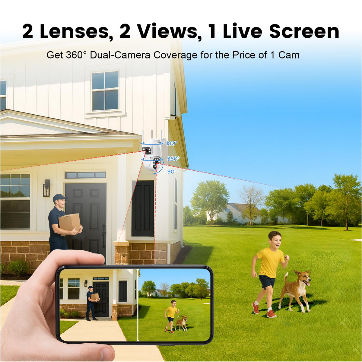 Wireless Outdoor 4 Cam Home Security Cameras System V7230
