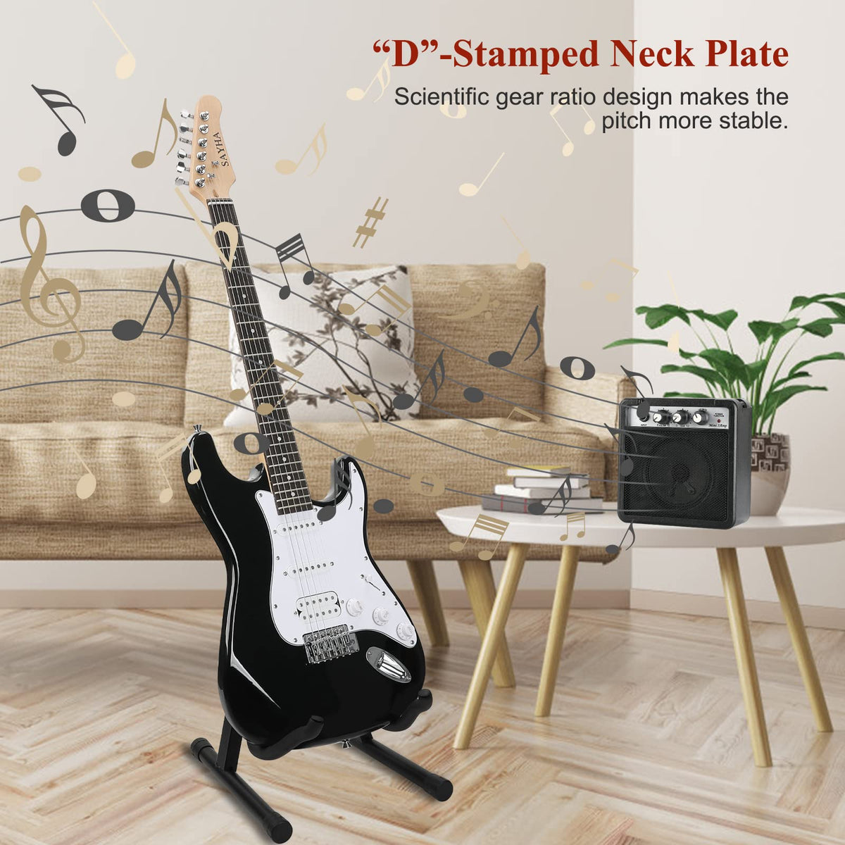 39 Inch HSS Pickups Electric Guitar Starter Kit with Amplifier Bag L10583