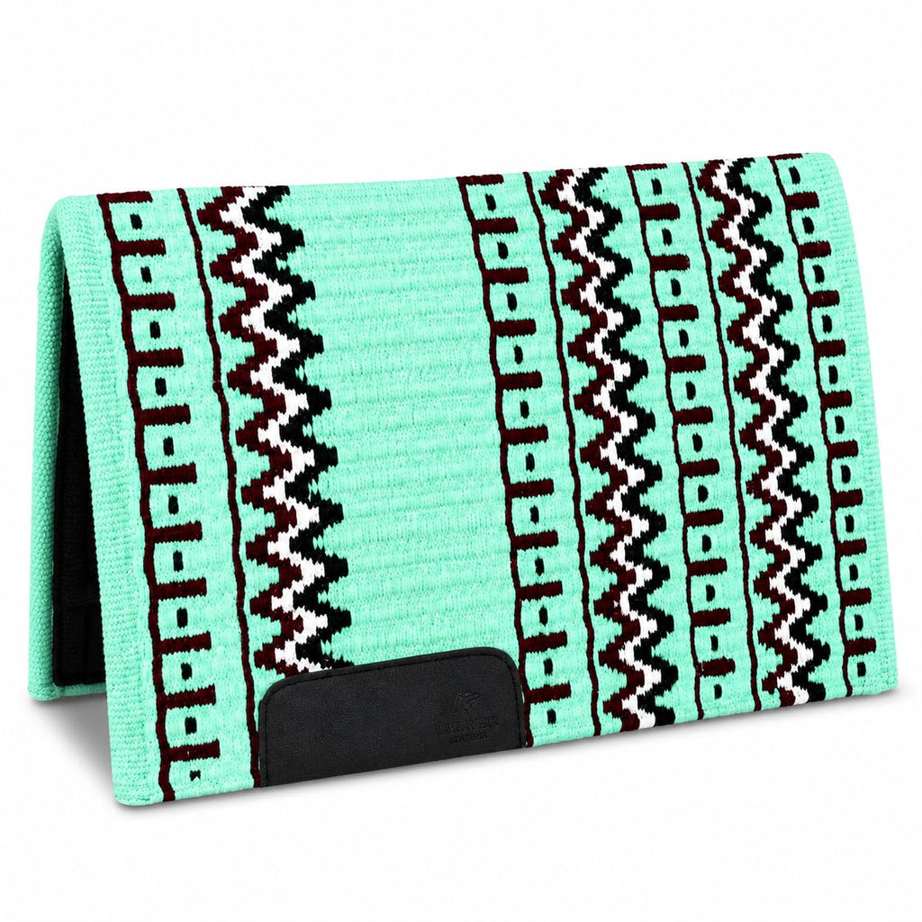 Mint Green Burgundy Tribal Horse Saddle Pad W82744
