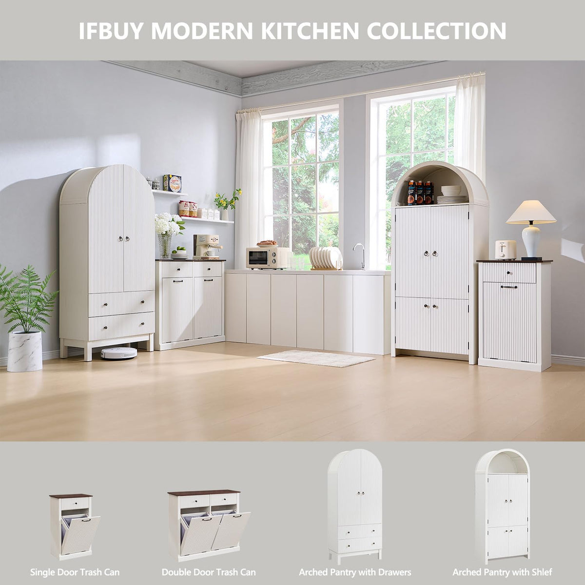White Tilt Out Laundry Hamper Cabinet Y1102