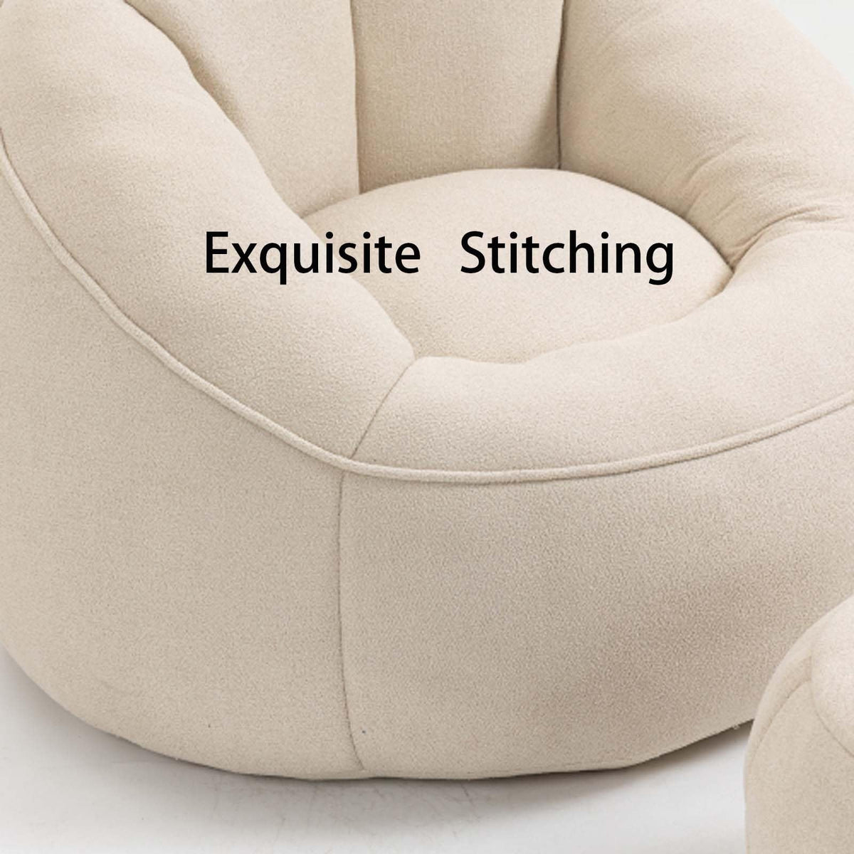 Yellow Memory Foam Bean Bag Chair with Footrest U6523