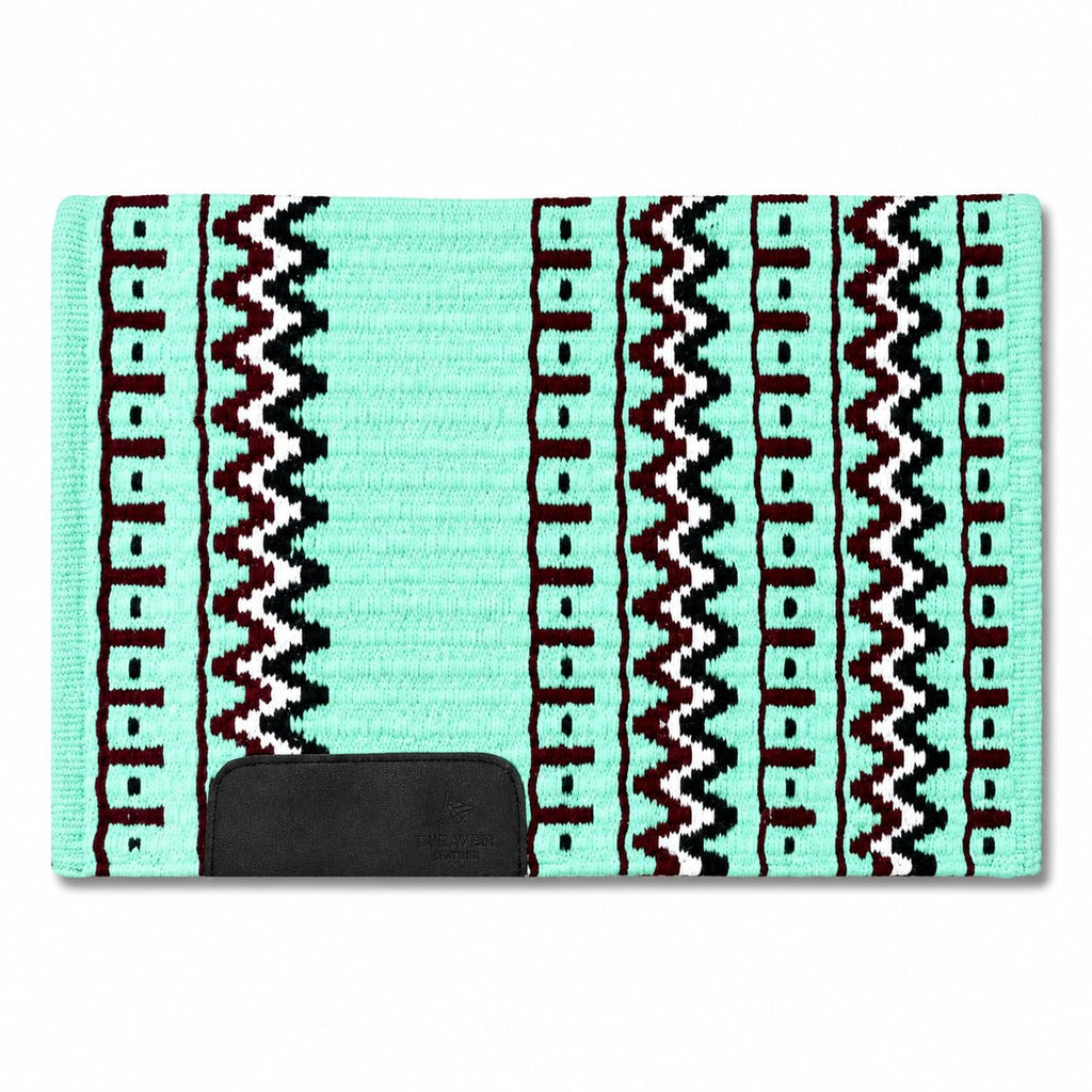 Mint Green Burgundy Tribal Horse Saddle Pad W82744