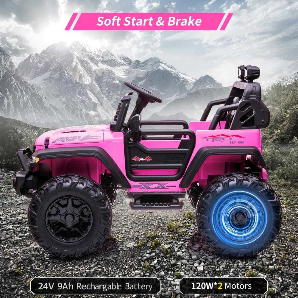 24V Kids Ride on 2 Seaters Electric Car with Remote Control K60389