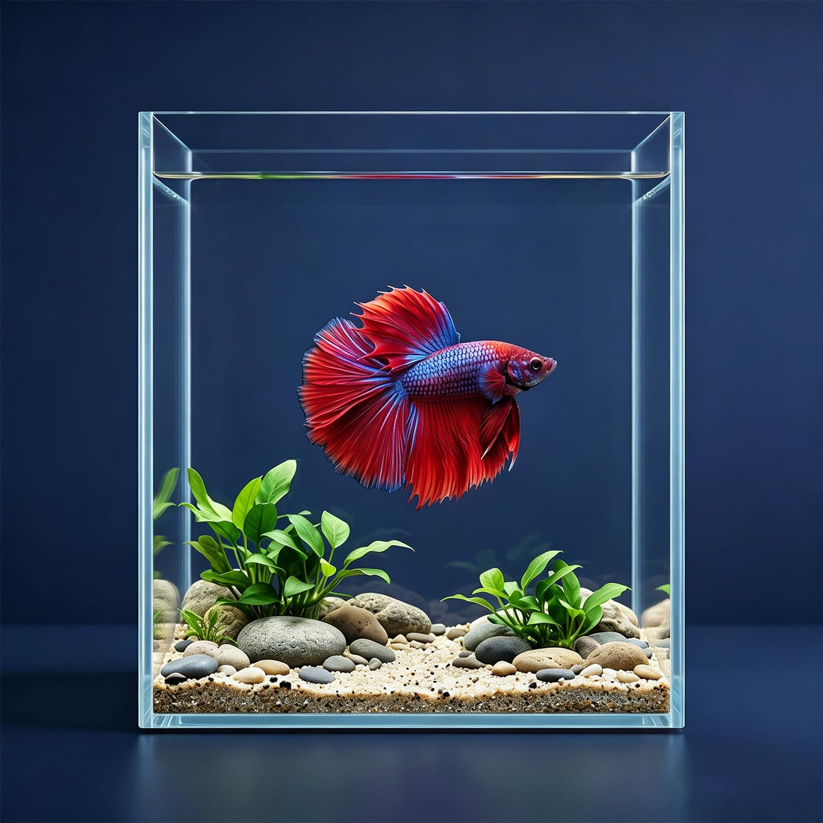 2 Gallon Glass Fish Tank Starter Kit with Fish Net T15393