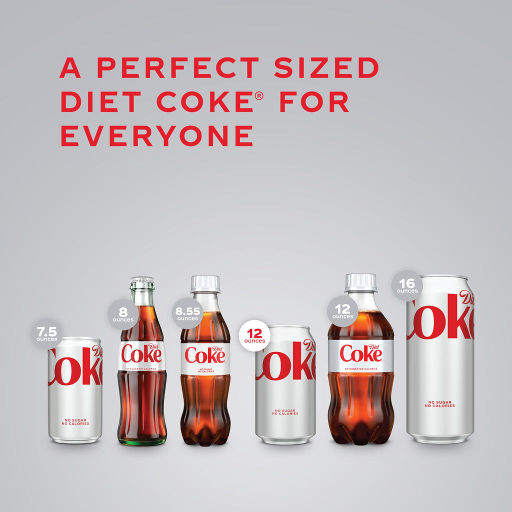 Diet Coke Soda Soft Drink Cans, 12 fl oz, 24 Pack M871646