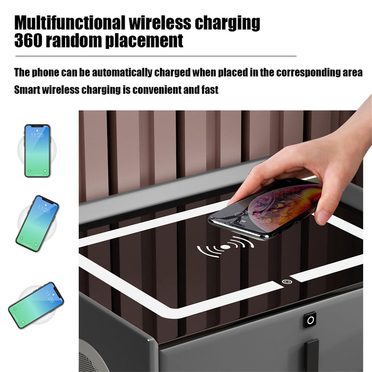 Pink 3 Drawer Wood Nightstand with Charging Station and USB Ports S860