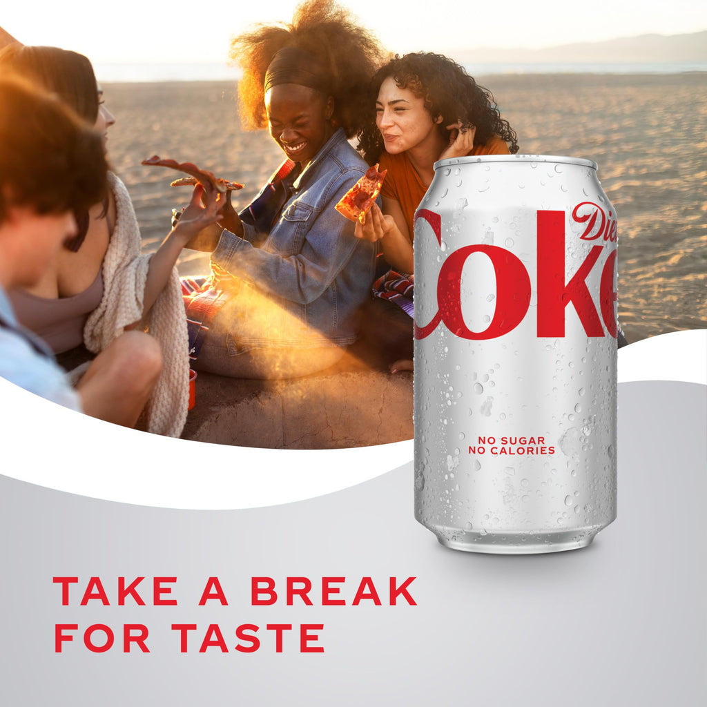 Diet Coke Soda Soft Drink Cans, 12 fl oz, 24 Pack M871646