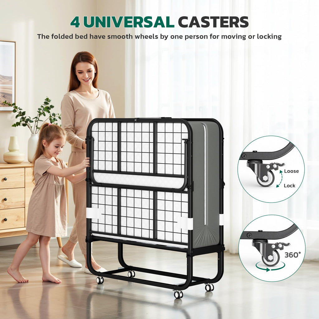 Folding Bed with 5 Inch Mattress, Twin Size S569961