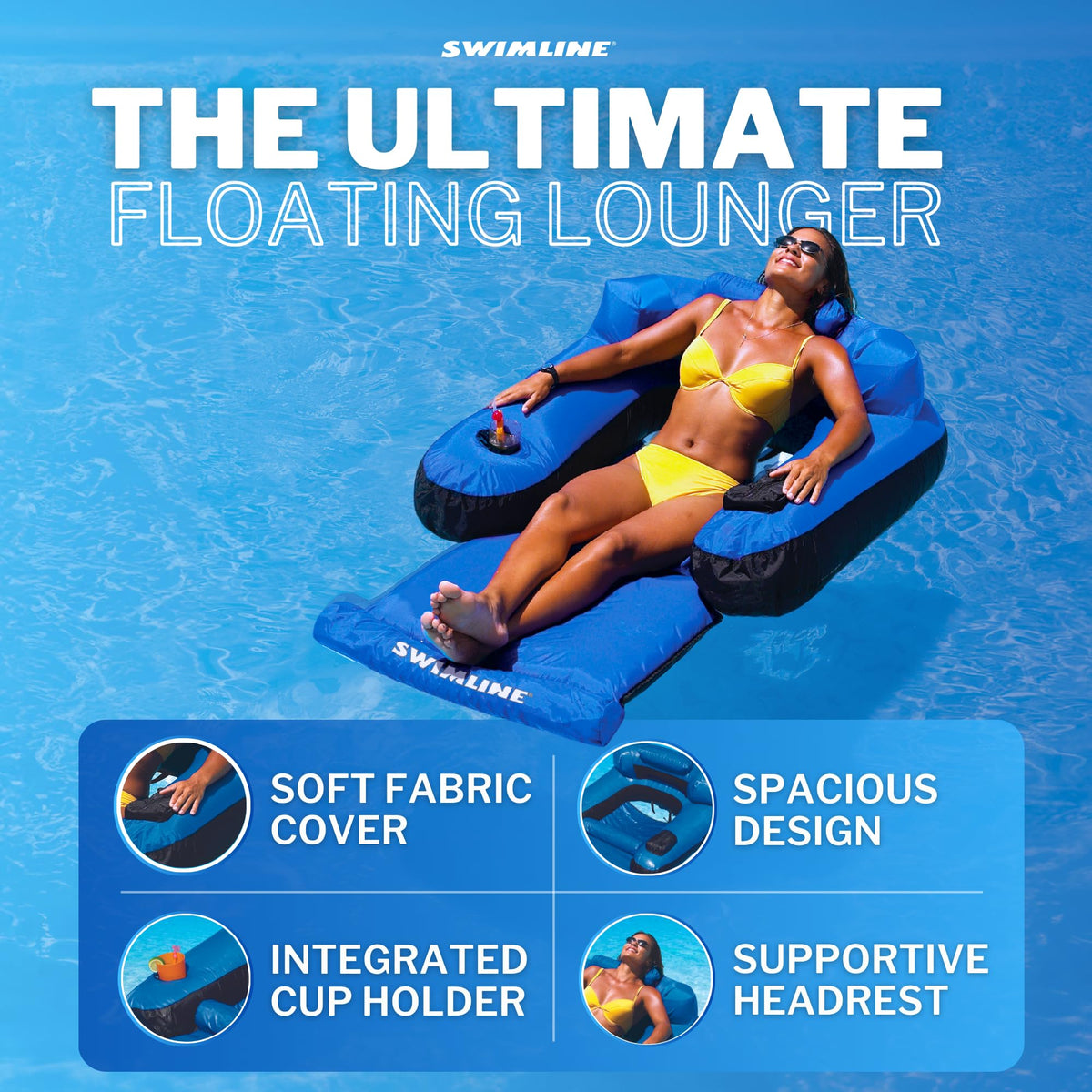 Fabric Covered Pool Float Mattress Red Lounger Raft L738939