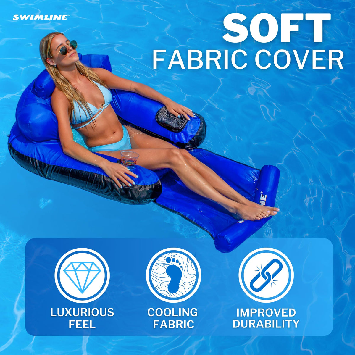 Fabric Covered Pool Float Mattress Red Lounger Raft L738939