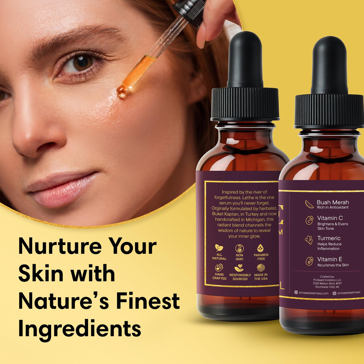 Botanical Face Serum, Facial Oil, 1 oz U505