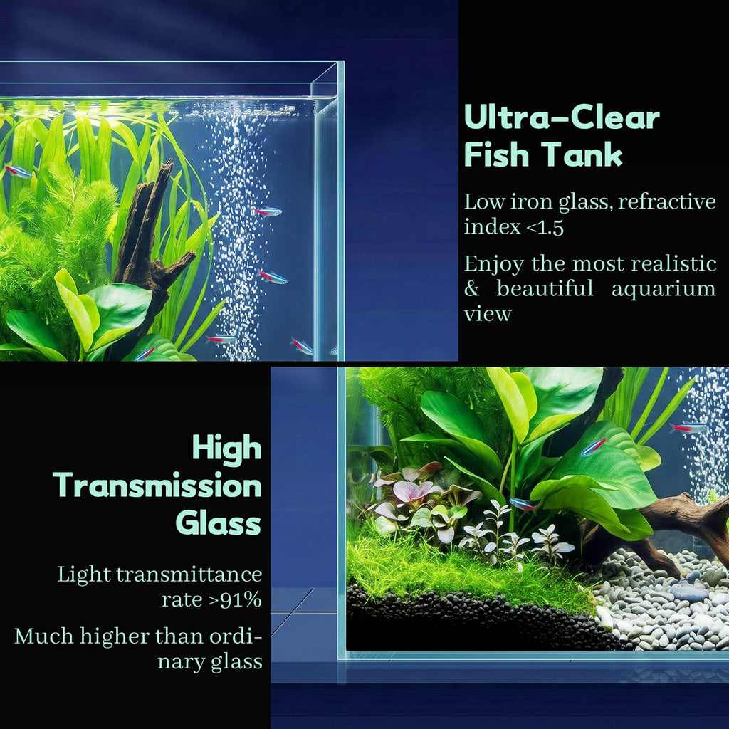 2 Gallon Glass Fish Tank Starter Kit with Fish Net T15393