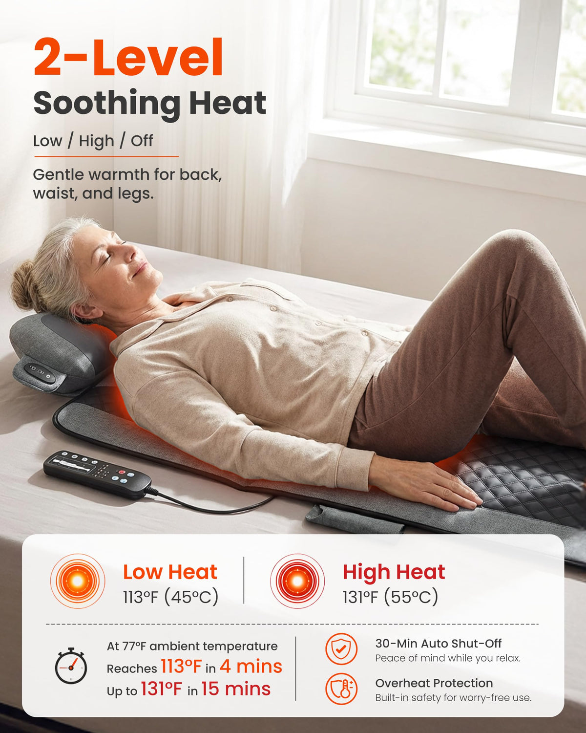 Full Body Vibration Massage Mat with Shiatsu Neck Pillow F9713