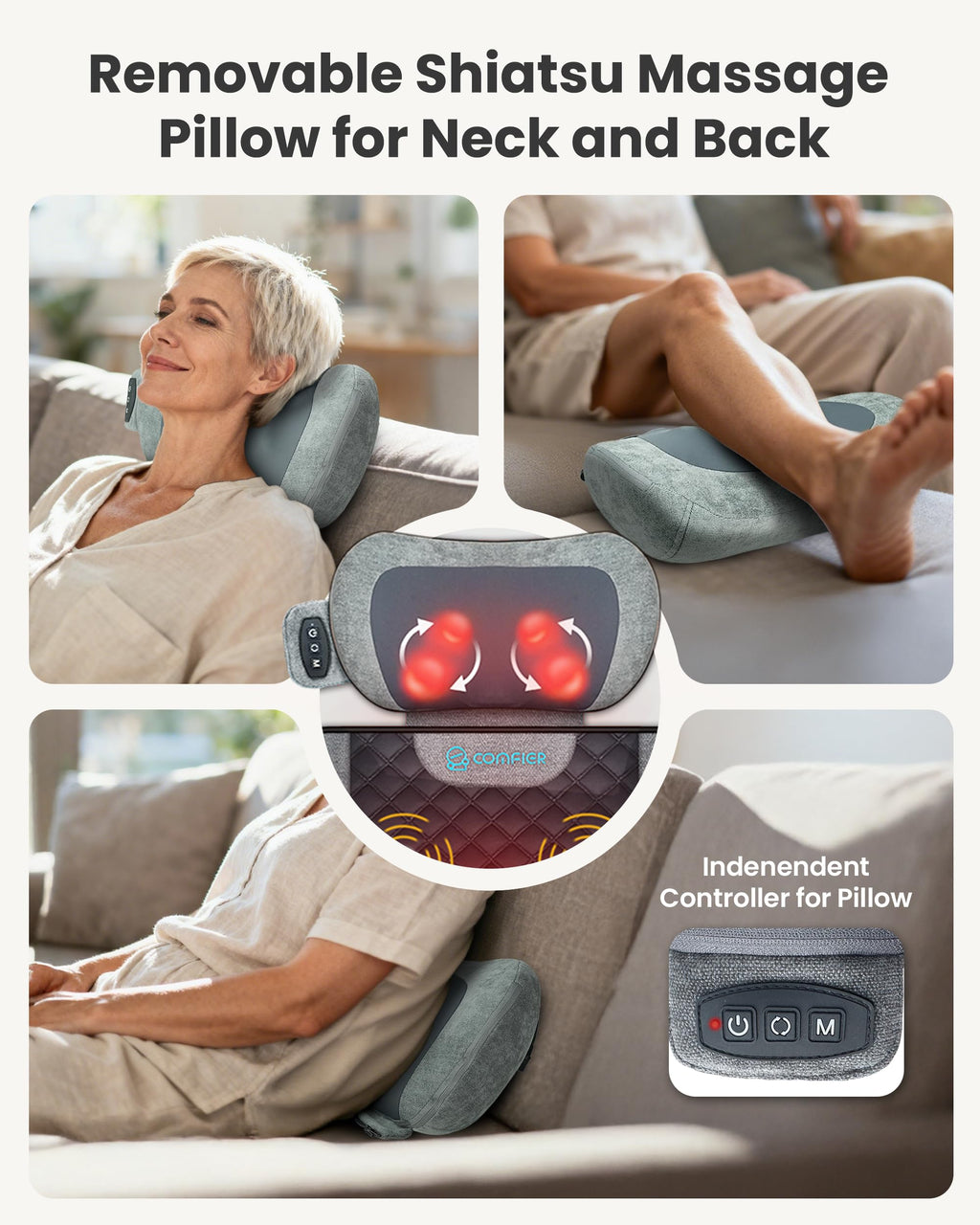 Full Body Vibration Massage Mat with Shiatsu Neck Pillow F9713