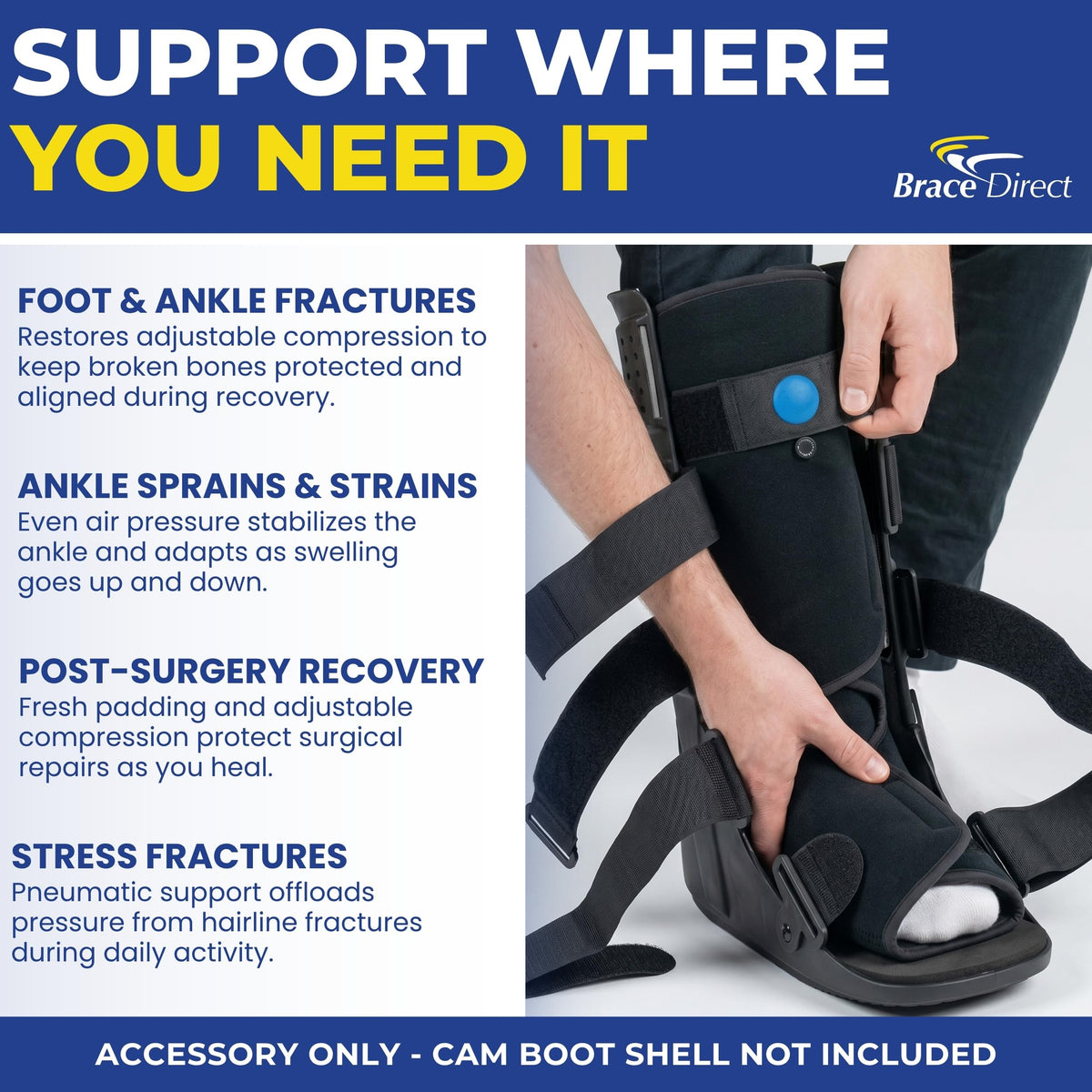 Tall Walking Boot Replacement Liner with Air Pump Bladder V22209